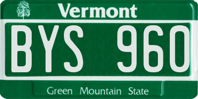 VT license plate BYS960