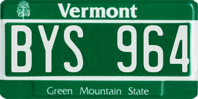 VT license plate BYS964