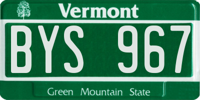 VT license plate BYS967
