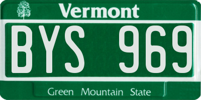 VT license plate BYS969