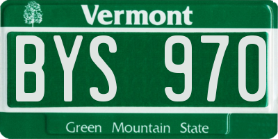 VT license plate BYS970