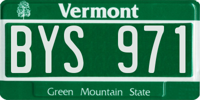 VT license plate BYS971