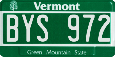 VT license plate BYS972