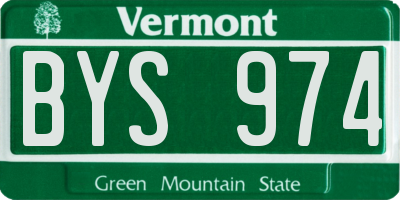 VT license plate BYS974