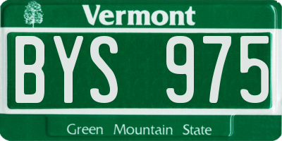 VT license plate BYS975