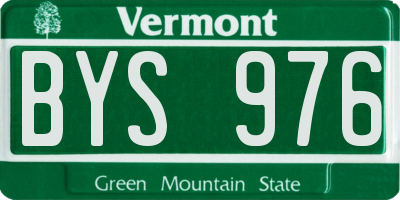 VT license plate BYS976