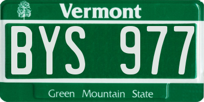 VT license plate BYS977