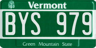 VT license plate BYS979