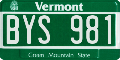 VT license plate BYS981