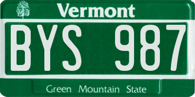 VT license plate BYS987