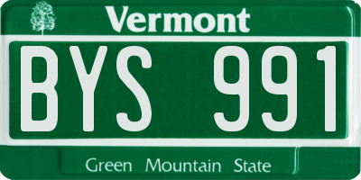 VT license plate BYS991