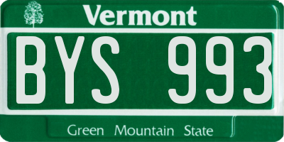 VT license plate BYS993