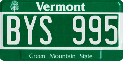 VT license plate BYS995