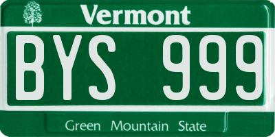 VT license plate BYS999