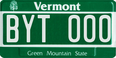 VT license plate BYT000