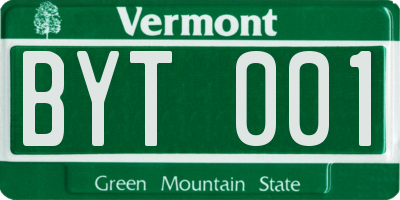 VT license plate BYT001
