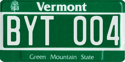 VT license plate BYT004