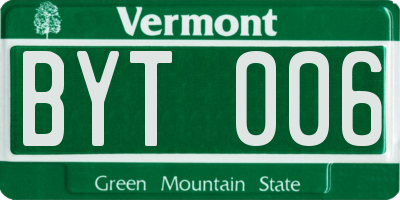 VT license plate BYT006