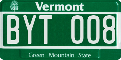 VT license plate BYT008