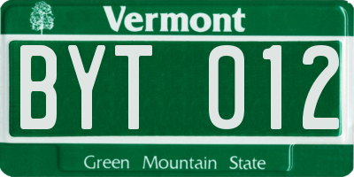 VT license plate BYT012