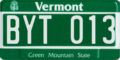 VT license plate BYT013