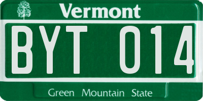 VT license plate BYT014