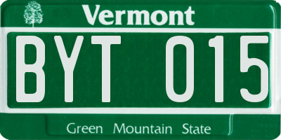 VT license plate BYT015