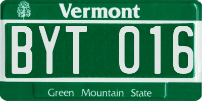 VT license plate BYT016