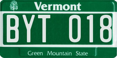 VT license plate BYT018