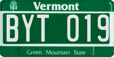 VT license plate BYT019