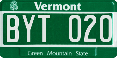 VT license plate BYT020