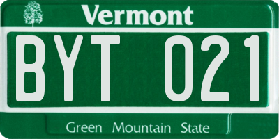 VT license plate BYT021