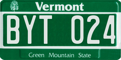 VT license plate BYT024