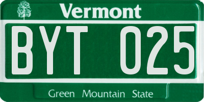 VT license plate BYT025