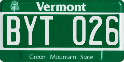 VT license plate BYT026