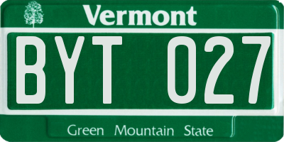 VT license plate BYT027