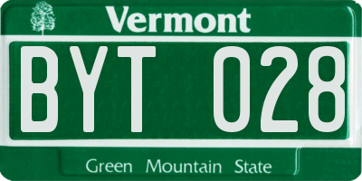 VT license plate BYT028