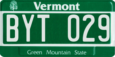 VT license plate BYT029