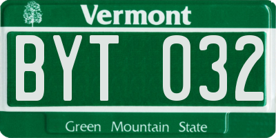 VT license plate BYT032