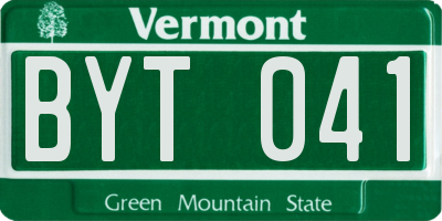 VT license plate BYT041