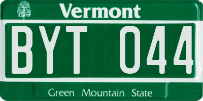 VT license plate BYT044