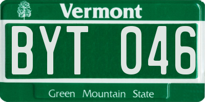 VT license plate BYT046