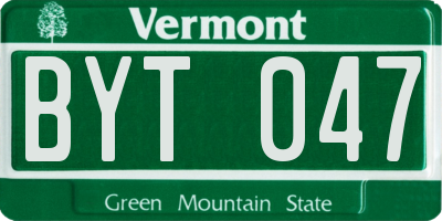 VT license plate BYT047