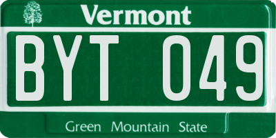 VT license plate BYT049
