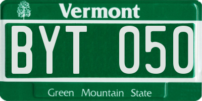 VT license plate BYT050