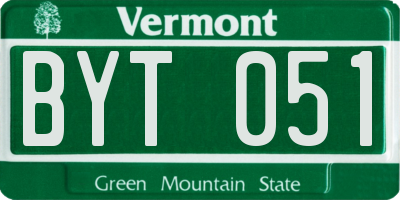 VT license plate BYT051