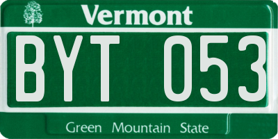 VT license plate BYT053