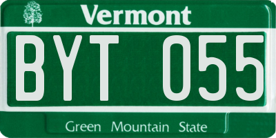 VT license plate BYT055