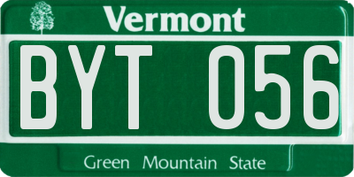 VT license plate BYT056