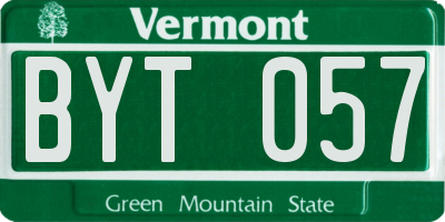 VT license plate BYT057
